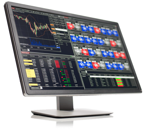 Plataforma NinjaTrader mostrada en un monitor